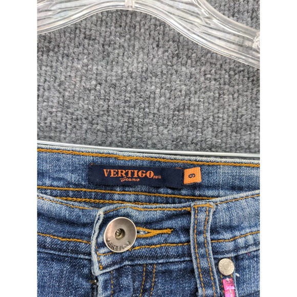 Womens Vertigo Paris Jeans Size 6 Blue Denim 16W 30.5 Inseam Decorated Pockets - Picture 7 of 10